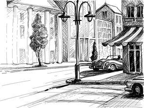 建筑物素描图片大全,捕捉城市轮廓的艺术瞬间