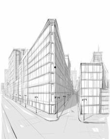 建筑物素描图片大全,捕捉城市轮廓的艺术瞬间