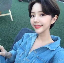 韩国短发模特,韩国模特的时尚演绎