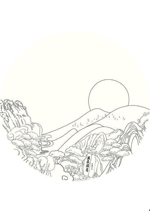 泰山简笔画图片大全集,描绘自然之美的艺术集锦